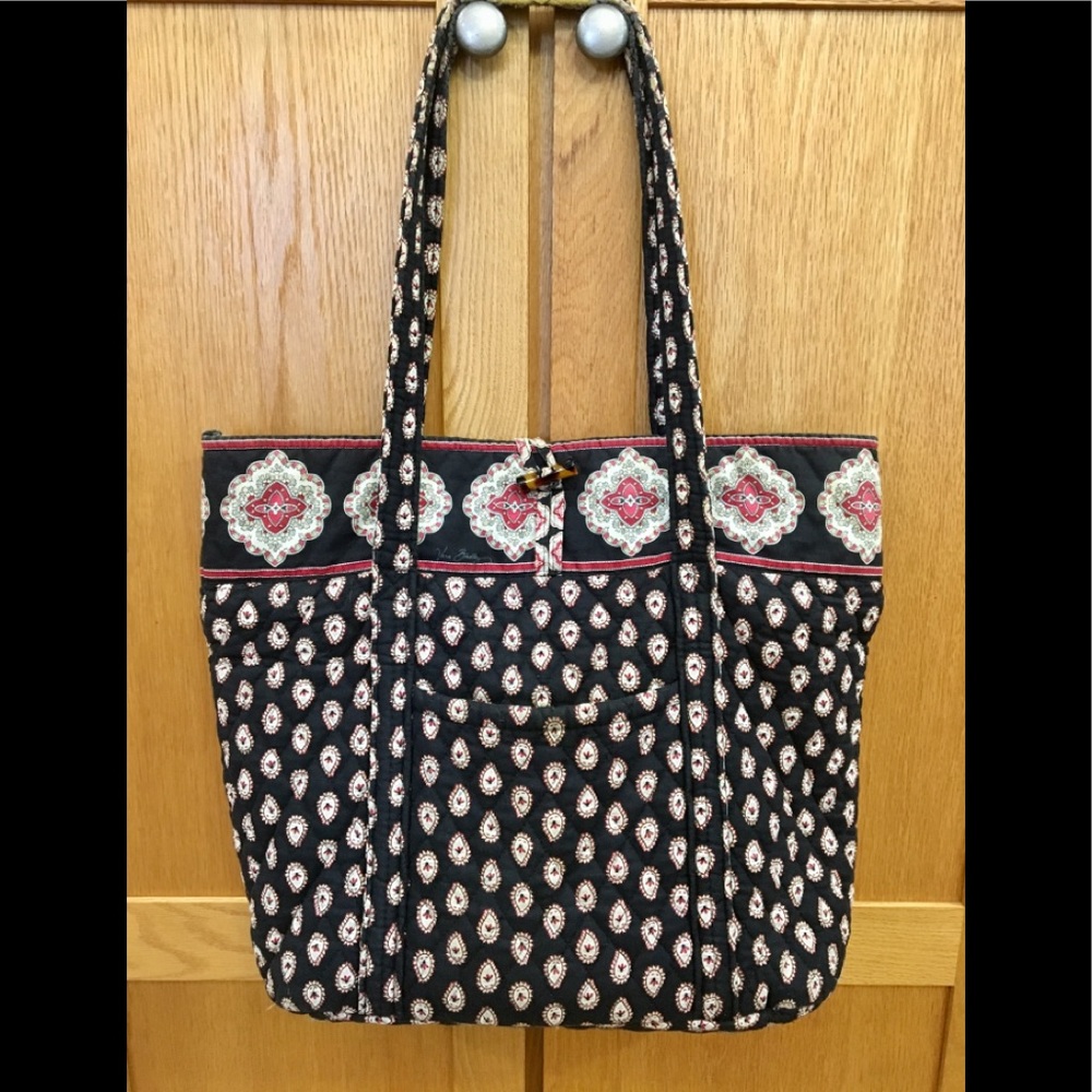 Vera Bradley large black pattern bag.